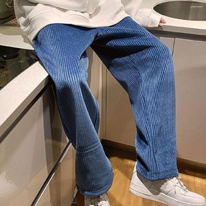 Calça masculina calça elegante adolescente amarra a perna fácil para lavar todos os homens de outono suaves retos