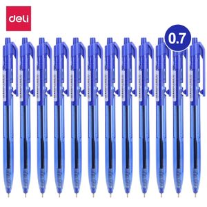 Ballpoint Pens Deli 12 PCS/Box Ballpoint Pen 0.7 MM Office Ball Pens Smoothing Writing Low Viscosity Ink Writing Pens Office Stationery 230815