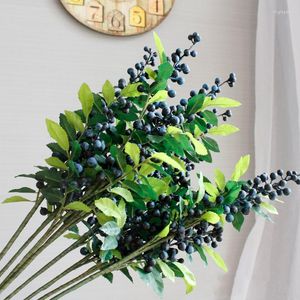 Decorative Flowers Artificial Plant Berry Stem Christmas Autumn Harvest Home Living Room Dining Table Center Garland Accessories Festive