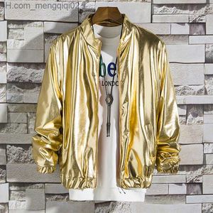 Men's Jackets 2022 New Stage Show Men's Flash Jacket Gold and Silver Flash Street Clothing Men's Hip Hop Coat and Jacket Z230816