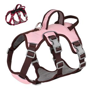 Hundkläder Mesh Nylon Harness Reflective Dogs Harnesses Vest Waterproof Pet Pitbull Pug Vests Hållbara för liten medelstor Bulldog 230814