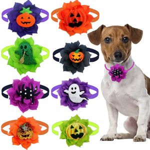 Hundkläder 50st Pet Halloween Bowties Small Cat Puppy Bow Tie Pumpkin Spider Bowtie Holiday Decorative Products 230814