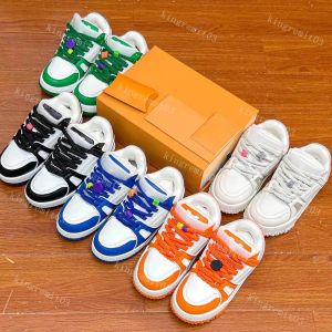 Novo treinador de sapatos de treinamento Maxi Sneaker Designer Sports Sapatos Sapatos Homens e Mulheres Buckle Leather Sports Sapatos Sapatos Casal Fashion Bread Green laranja azul preto 35-45