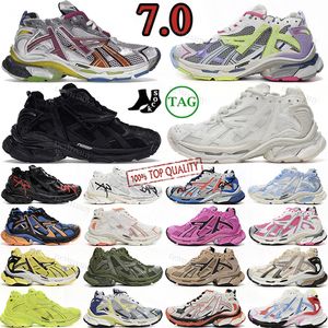 Runner 7.0 Casual Shoes Graffiti Black White Mens Womens Blue Grey Green Lime Fluo Green Pink Orange Black Sports Sneakers Trainers Balenciagas Balencaigas