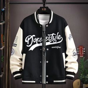 Herrjackor Spring och Autumn Coat Jacket Baseball Suit Trend Handsome First Senior High School Plus Velvet 230814