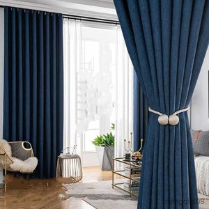 Curtain New Arrival Thick Bedroom Window Curtains Solid Color cortinas para la sala Blue Grey Curtains for Living Room