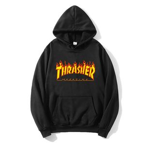 Herren Hoodies Sweatshirts Mann Frauen Kapuze Thrashers Flammendruck Frauen Sweatshirt Mehrere Farben 230815