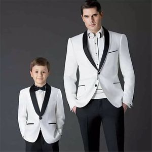 Men S Suits Blazers preto Branco Terno Masculino Groom Blazer calça Blazer Pai e Son 2pcs Casa -calça traje Homme Men Terne for Wedding Tuxdeo Wear 230814