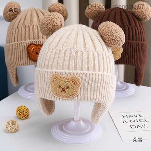 Caps Hats Baby hats newborn knitted hats crochet solid children's beads boys girls headwear children's hats accessories clothing Z230815