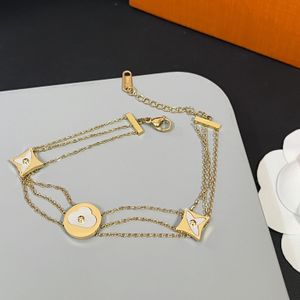 top catena oro 18 carati braccialetto da donna designer braccialetto trifoglio alta qualità non allergico gioielli non sbiaditi 2023 estate nuovo compleanno amore regalo braccialetto elegante ragazza ebrea