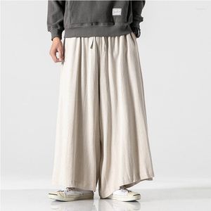 Men's Pants Fashion Retro Loose Washed Extra Wide Leg Casual Cotton Linen Harem Bloomers Streetwear Long Knickerbockers Autumn