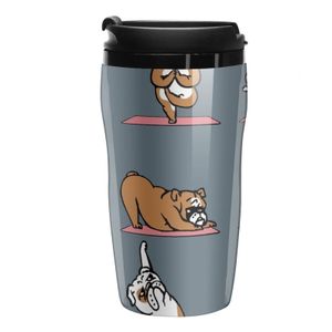 Tassen English Bulldog Yoga Travel Coffee Becher Tassen Set Espresso S von 230815