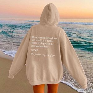Kvinnors hoodies brev hoodie kvinna harajuku kawaii söta kvinnor kpop vinterkläder femme topp estetiska överdimensionerade vänner kläder