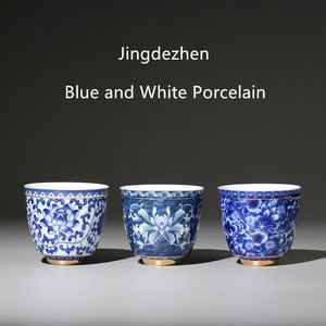 Mugs Chinese Jingdezhen Blue and White Porcelain Tea Cup Small Bowl Ceramic Teacup Coffee Beer Wine Mug Drinkware 230815