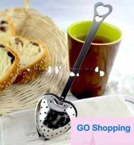 100pcs Stainless steel Heart-Shaped Heart Shape Tea Infuser Strainer Filter Spoon Spoons Wedding Party Gift Favor Classic