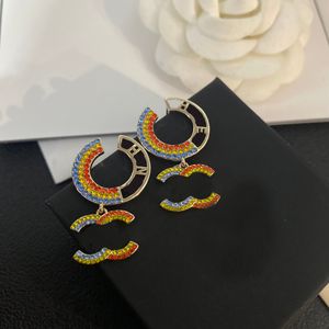 Designer Ear Stud Earrings High Quality Women Brand Letter Earring Copper Material Crystal Pearl Earring Loop Drop 18K Gold Plated Wedding Jewelry Gift