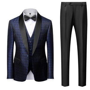 Männer Anzüge Blazer Blazer Weste Hosen hochwertiger Smoking Männer Einfaches Geschäft Elegantes Modevorstellungsgespräch Gentleman Anzug Slim 3 Stück 230815