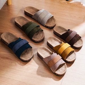 Slipper New Thick Bottom Couple Sandals and Slippers Wear Fashion Non-slip One-word Slippers Beach Slippers Women's Summer