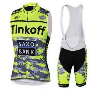 Radsporttrikot Set Tinkoff Cycling Trikots Sommerteam Weste ärmellose Radsportfahrradkleidung Ropa Ciclismo Cycling Cloding Sports Anzug 230814