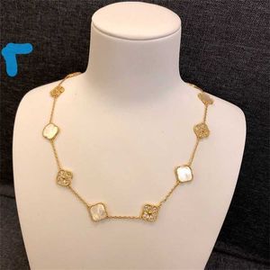 10 halsband mode klöver halsband charm 18k rosguld silver pläterad hänge för kvinnor flicka valentins engagemangsdesigner smycken {cat231