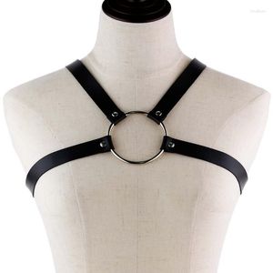 Belts Decopunk Punk Gothic Vintage Harness Bondage Cage Corset Body Leather Bra Necklace For Women Man Fashion Cosplay Torques Jewelry