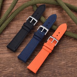 Titta på band Högkvalitativ duk Nylonläder Snabbutgåva Watchband 18mm 20mm 22mm Watch Strap Lämplig för Mens Womens Universal 230814