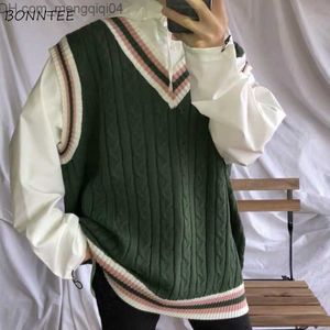 Men's Sweaters Sweater Tank Top Men's Decal V-Neck Colorful Chest Fashion Sleeveless Knitted Top Men's Waist Coat Loose Large Original Fit Z230815