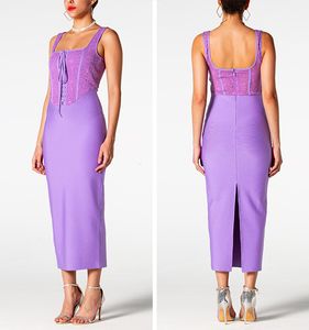 Grundläggande avslappnade klänningar Eleganta kvinnor Sling Slim Long Dress Summer Rayon ärmlösa bandbandage tätt födelsedagsfest 230815