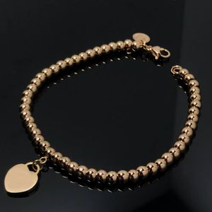 Luxury Beads Bracelets Designer Heart Pendant Gold Chain Women 18K Gold Plated Valentine's Day and Mother's Day Jewelry Accessories