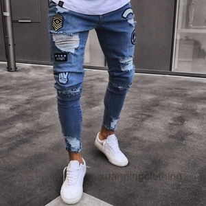 Hot Sell Men Designer Jeans Black Male Jean Skinny Moto