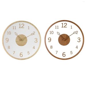 Orologi da parete orologio moderno in legno silenzioso in legno non ticchettio da 12 pollici semplice acrilico chiaro per decorazioni in classe bagno camera da letto