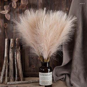 Flores decorativas 10pcs 45cm Simulação boho Reed Planta falsa Planta Pampas Artificial Grasa Po Prop Bedroom Vaso Home Acessórios Casamento