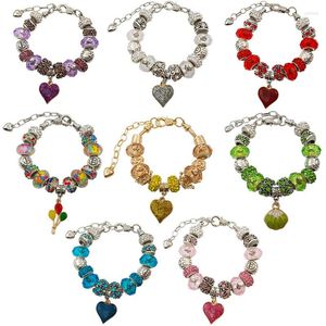 Charm Bracelets Charme High Quantity Mode 1 Armband für Männer und Frauen passen bunte große Lochperlen kreative DIY -Tasche