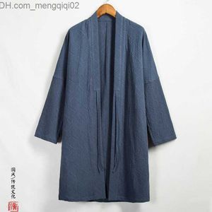 Kurtki męskie Tradycyjna chińska sukienka Plus Size Cardigan 2022 Vintage Loose Linen Men Płaszcz Cardigan Top Z230816