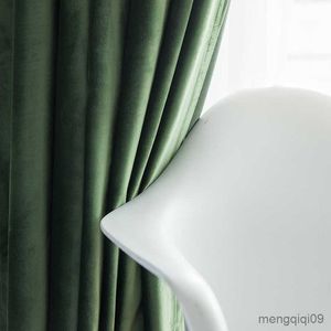 Cortina de cortina de luxo verde turquesa de veludo cortinas Blackout para sala de estar Janela de quarto cinza cor cinza púrpura cortina r230815