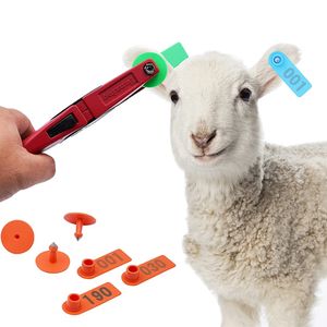 Other Household Sundries Livestock Sheep Ear Tags 100 Pcs Numbered 001 100 Plastic Tag Marker Applicator for Goat Cow Animal Identification 230814