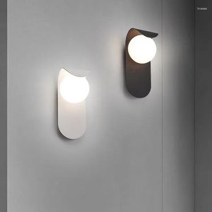 Wall Lamp Modern Interior LED Ball Black White Background Living Room With Indoor Lights Sconce Bedroom Dining