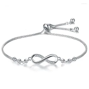 Charm Bracelets Woman Shiny Zircon Infinity On Hand Adjustable For Friendship Party Jewelry Wholesale