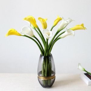 Dekorativa blommor 63 cm calla Lily Artificial Flower Pu slang Små skytte rekvisita för bröllopshem möte bordsdekoration