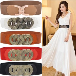 Other Fashion Accessories Belts Wide Elastic Waist Belt Ladies Retro Fashion Cinch Stretchy Stylish PU Leather Dress Waistband for Women 230814