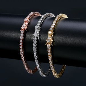 Rock Tennis Chains Hip-hop Tide Men's Bracelet Zircon-microencased 3mm Bracelet Tennis bracelets For Men Jewelry CHG23081517-18 capsmens