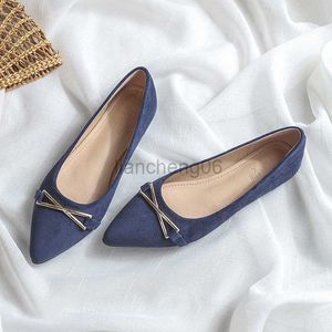 Dress Shoes Pointed Flat Sole Nude Shoes 2022 Summer New Shallow Mouth Small Size 31 32 33 34 Scoop Shoes Flat Heels Sandals Women Dark Blue X230519