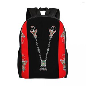 Rucksack Kabyle Schmuck Travel Frauen MEN SCHOOL COMPUTERBICHE Amazigh Teppich Berber College Student Daypack -Taschen