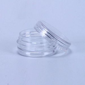 2 ml de plástico transparente jarro vazio 28x13mm tampa limpa 2 grama Tamanho da amostra de amostra para creme cosmético Eye Shadow Nails em pó jóias e-líquido koltp