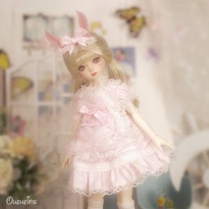 Dolls Joy 16 Yosd 15 Weak Crown Female Body Cute Rabbit Ears Hair Hoop Girl Doll Full Set Surprise Gift for Children 230815