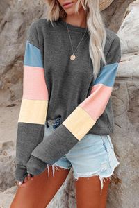 Women's Sweaters 2023 Lady Oversized Pullover Hoody Long Sleeve Sweatshirt Spring Autumn Women Sweater Burgundy Gray Colorblock Big Size