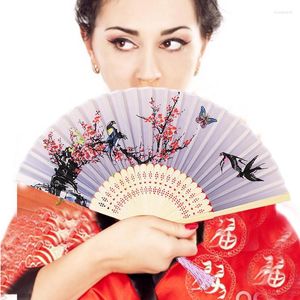 Decorative Figurines Ancient Japanese Hand Fan Chinese Silk Fans Bamboos Folding Antiquity With Tassels For Teens