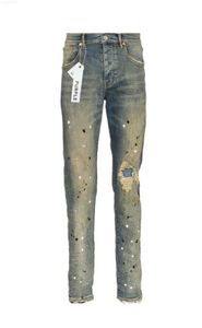 Purple Jeans Designer Men for Women calças Brand Summer Hole 2023 New Style Borderyer Auto -cultivo e pés pequenos Fashionllnm