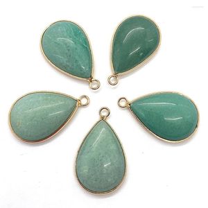 Pendant Necklaces 18x30mm Natural Stone Quartz Teardrop For Jewelry Making DIY Earrings Accessories Fit Gifts Women