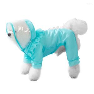 Hundkläder sommar husdjur regnrock vattentät transparent huva jumpsuitkläder för hundar kappjacka kostymtillbehör